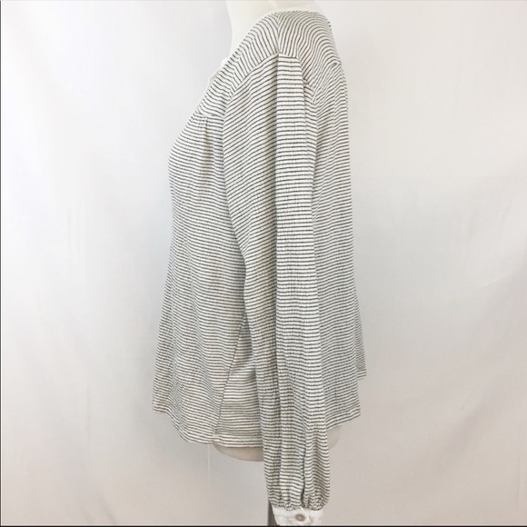 VCUG | Anthropologie Dolan Henley Stripped Top M - Picture 6 of 8